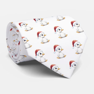 Gravata Ganso Bebê Festivo de Natal Com Chapéu de Papai No