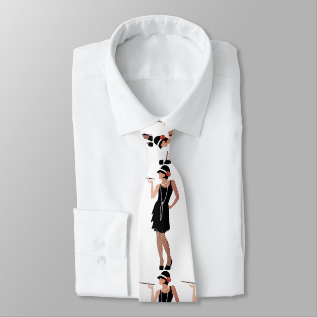 Gravata gatby senhora,pronta para festa,estilo de deco de  (Amarrado)