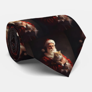 Gravata Gato Angorá Turco Papai Noel Natal Festivo 