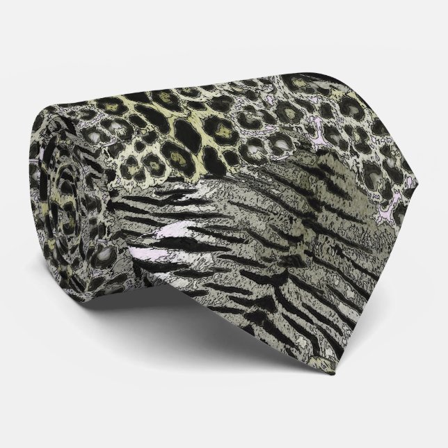 Gravata Gato de pele de tigre-leopardo com manchas (Rolled)
