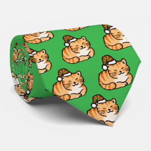 Gravata Gato Festivo de Natal - Gato Fofo com Chapéu de Pa