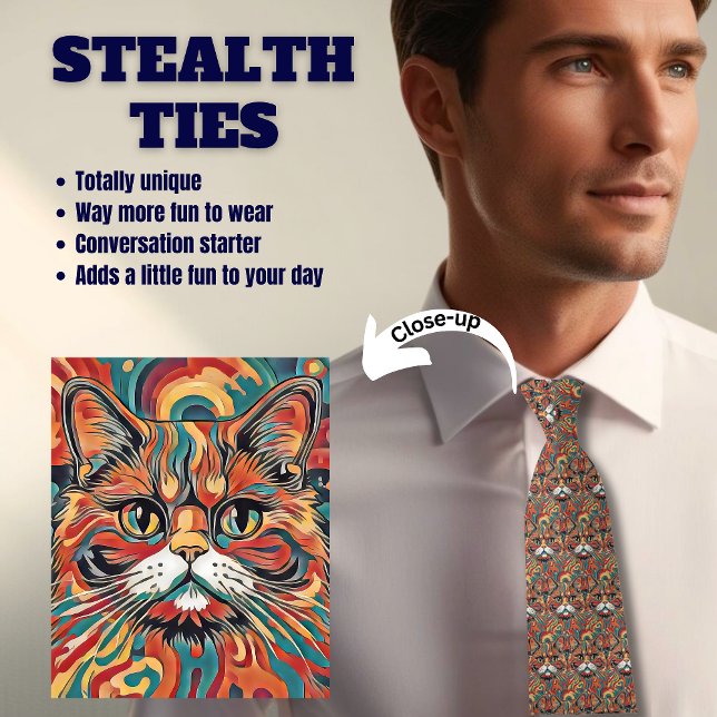 Gravata Gato Lover's Stealth Men's Tie (Criador carregado)