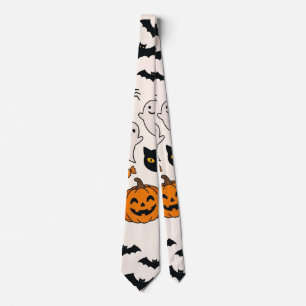 Gravata Gato Preto de Halloween e Casa Assombrada da Abóbo
