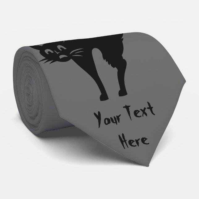 Gravata gato preto engraçado com o Dia das Bruxas para (Rolled)