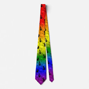 Gravata Gato Preto Orgulho LGBTQ Arco-íris - Místico e Bru
