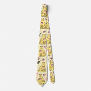Gravata Gatos amarelos