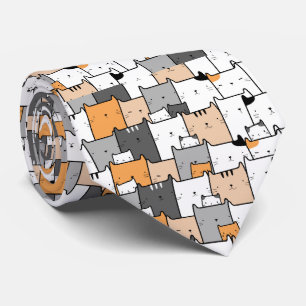 Gravata Gatos Diversos - Desenho De Um Animal Gelado