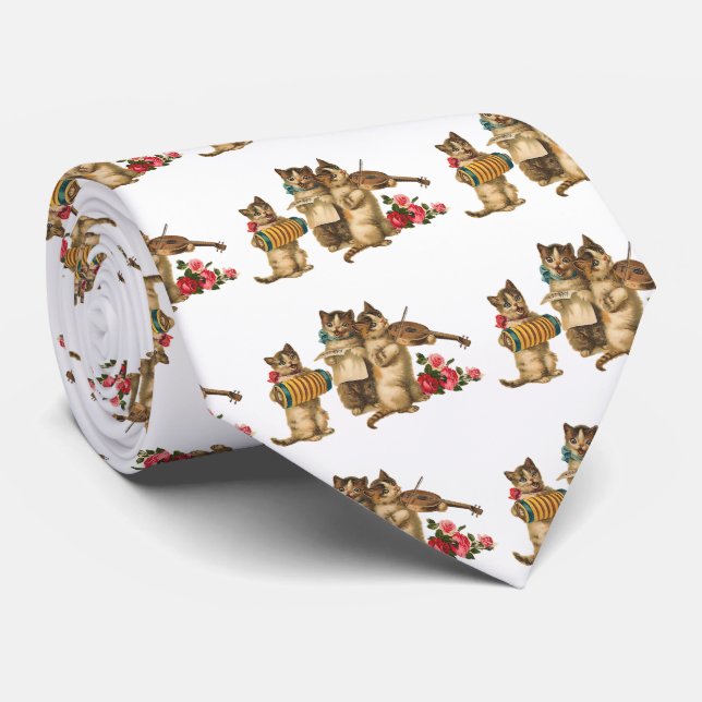 Gravata Gatos Musicais (Rolled)