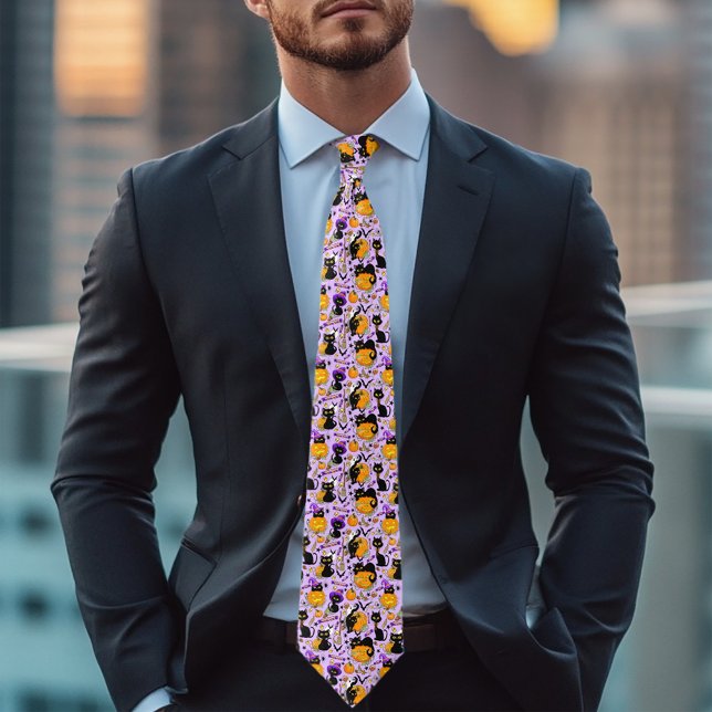 Gravata Gatos Negros de Matraca do Halloween (Criador carregado)