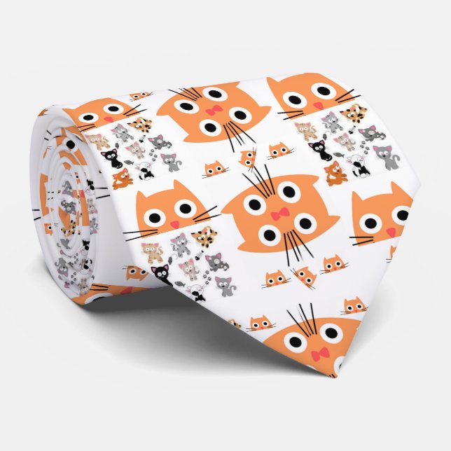 Gravata Gatos Whimsic (Rolled)