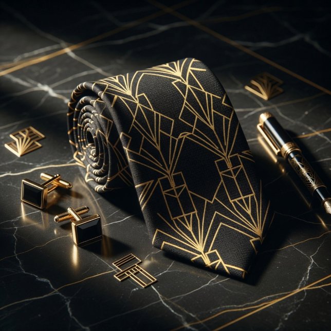 Gravata Gatsby Gold Art Deco  (Criador carregado)