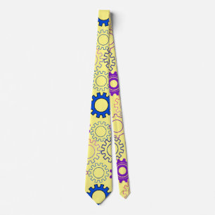 Gravata Gear02w x4 Padrão de engrenagens L Amarelo BG
