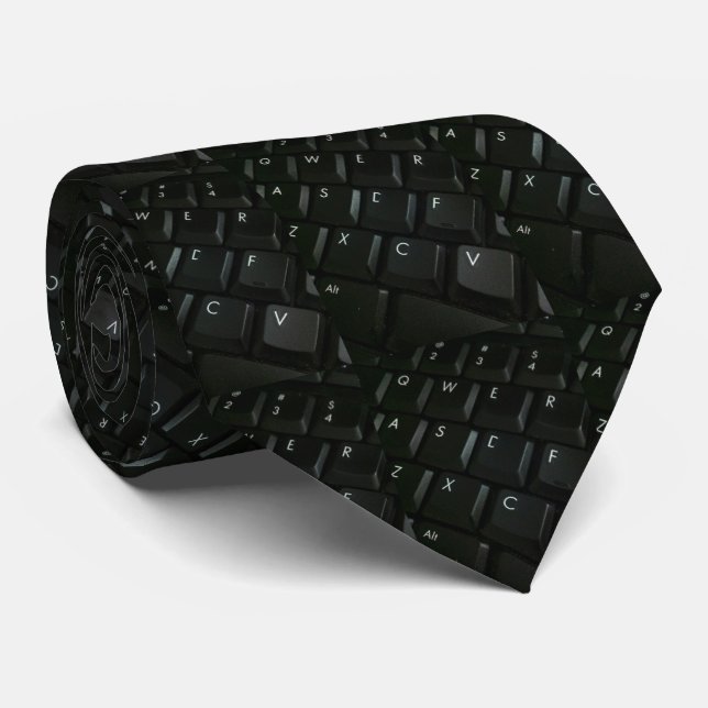 Gravata Geek do Preto-Teclado (Rolled)