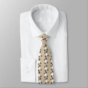 Gravata Gents Spot Impressão Tie White,Sand,Teal, Amarelo