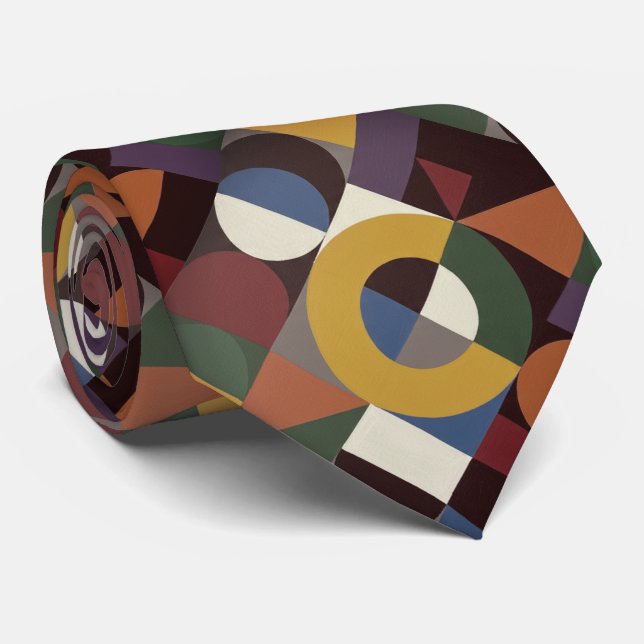 Gravata Geometria de Cores Bauhaus (Rolled)