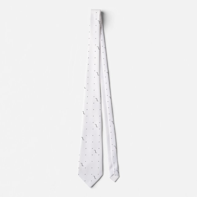 Gravata Geométrica Branca | Elegância Minimalista  (Frente)