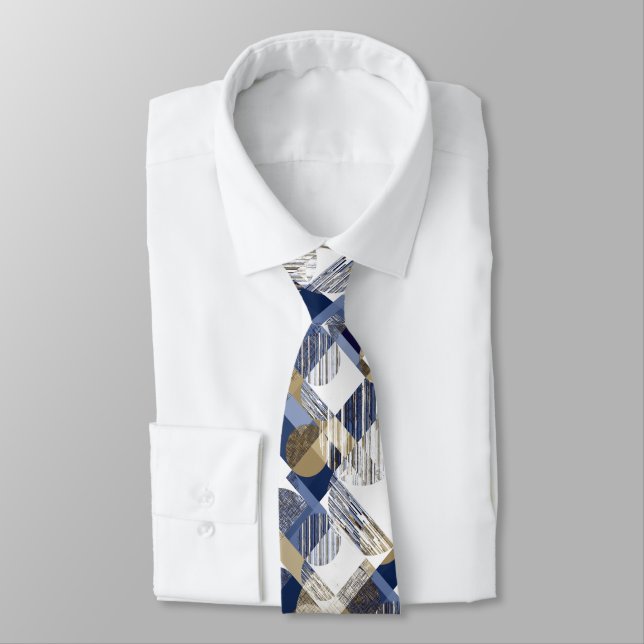 Gravata geométrico com textura na moda (Amarrado)