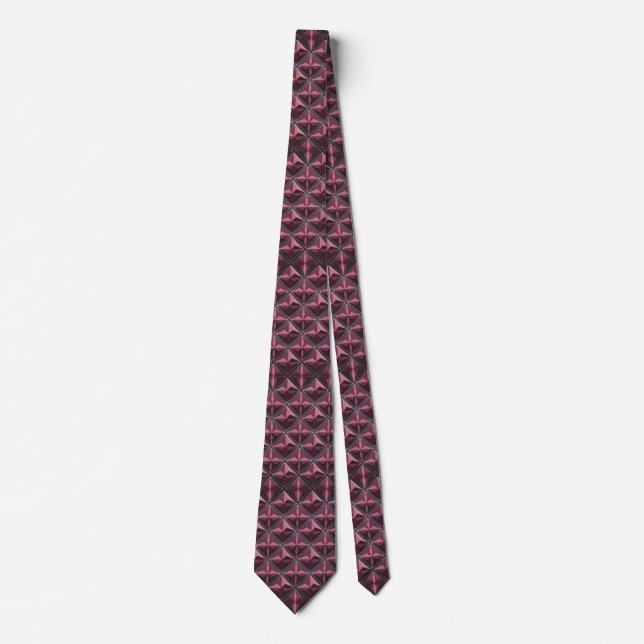 Gravata Geométrico do Necktie Dourado Rosa Burgundy (Frente)
