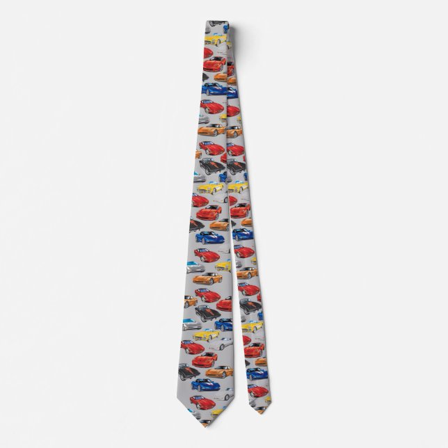 GRAVATA GERAÇÕES DE ARTE AUTOMÓVEL - CINZA NECK TIE (Frente)
