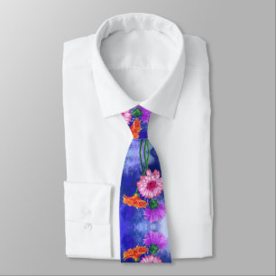 Gravata Gerbera Daisies Neck Tie
