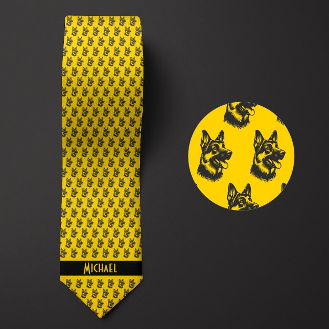 Gravata German shepherd Amarelo da Mostarda (Criador carregado)