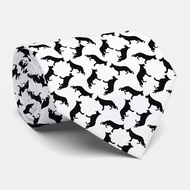 Gravata German shepherd preto (Rolled)