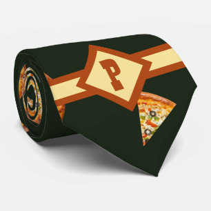 Gravata Gift de Pizza Monograma Engraçado