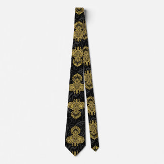 Gravata Gilded Fleur de Lis em Black Paisley