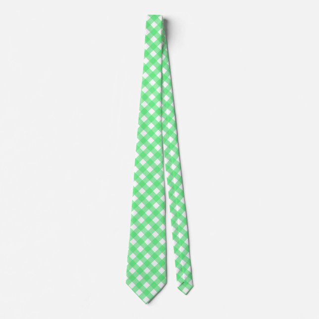 Gravata Gingham verde (Frente)