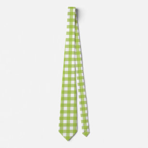 Gravata Gingham Verde Brilhante na Design de Verificação d
