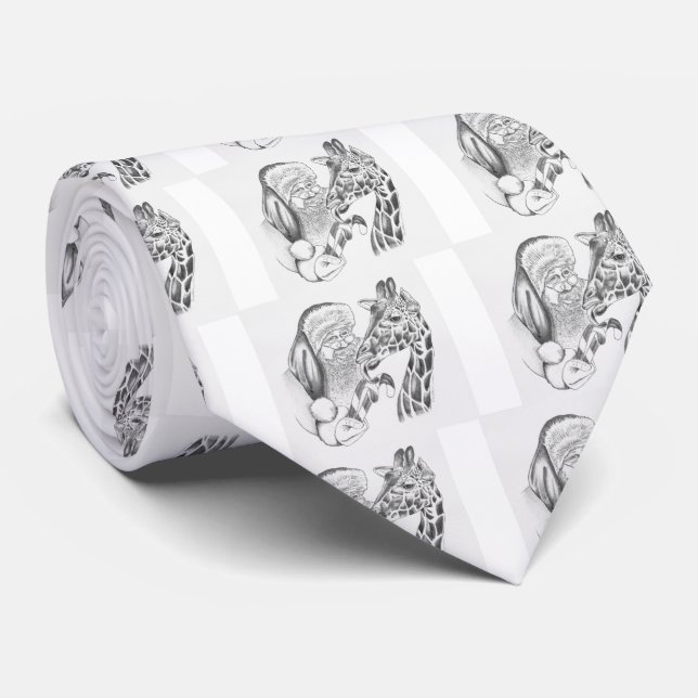 Gravata Girafa de Natal e Papais noeis (Rolled)