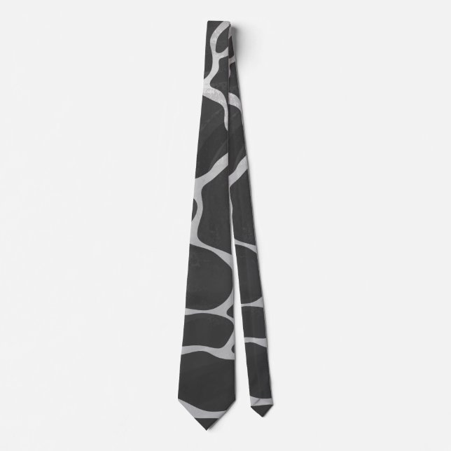 Gravata Giraffe Black and Light Cinza (Frente)