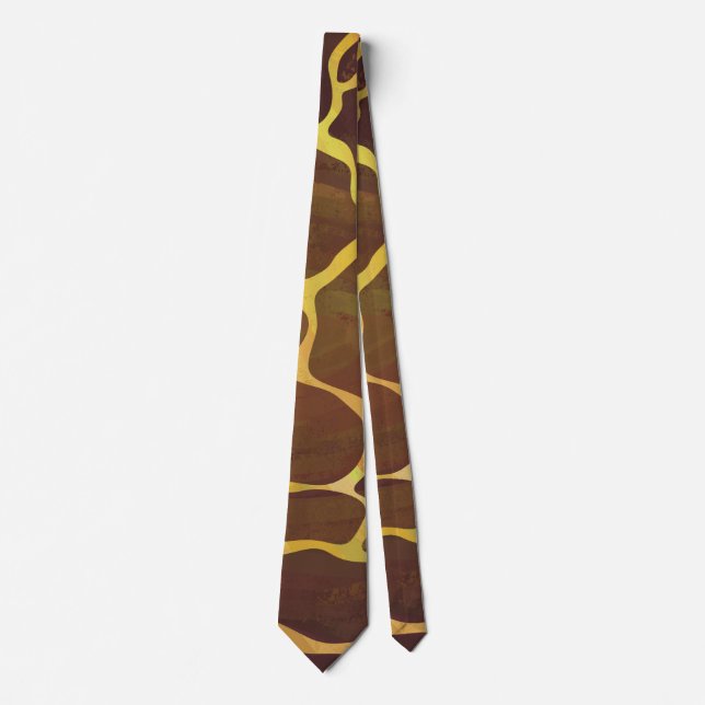 Gravata Giraffe Brown e Impressão Amarelo (Frente)