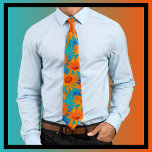 Gravata Girassóis cor-de-rosa com azul-aqua<br><div class="desc">Girassóis cor de laranja com azul aqua de Loud e Sassy para iluminar seu dia!</div>