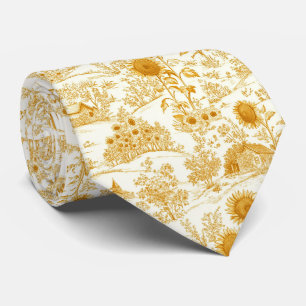 Gravata Girassol Campo Vintage Toile Amarelo (1)