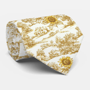 Gravata Girassol Campo Vintage Toile Amarelo (4)