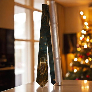 Gravata Glam Happy New Year Steampunk Champagne