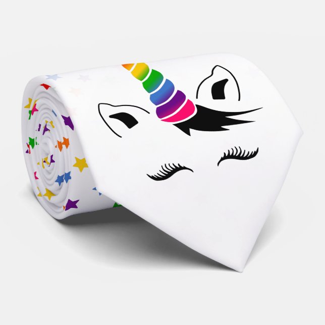 Gravata Glam Rainbow Unicorn (Rolled)