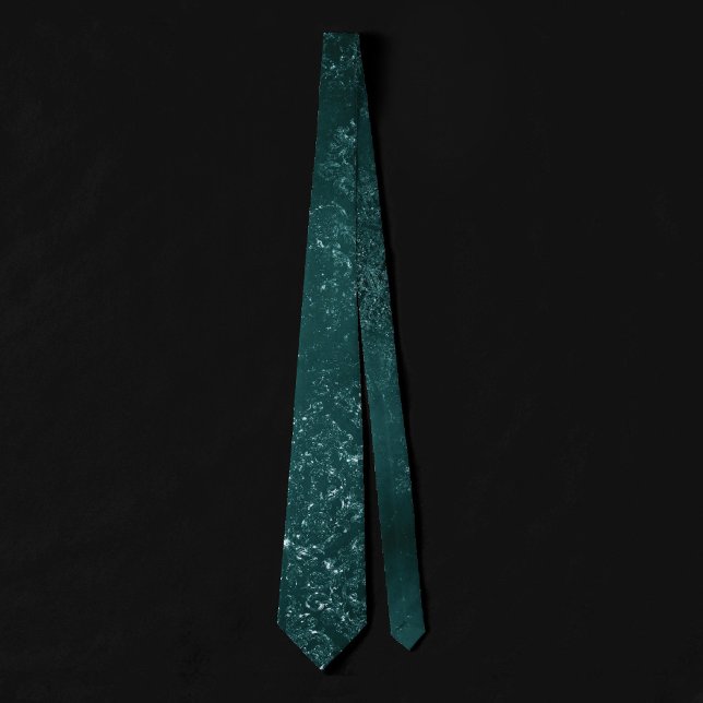 Gravata Glimmery Teal Grunge | Rich Dark Green Glam Damask (Criador carregado)