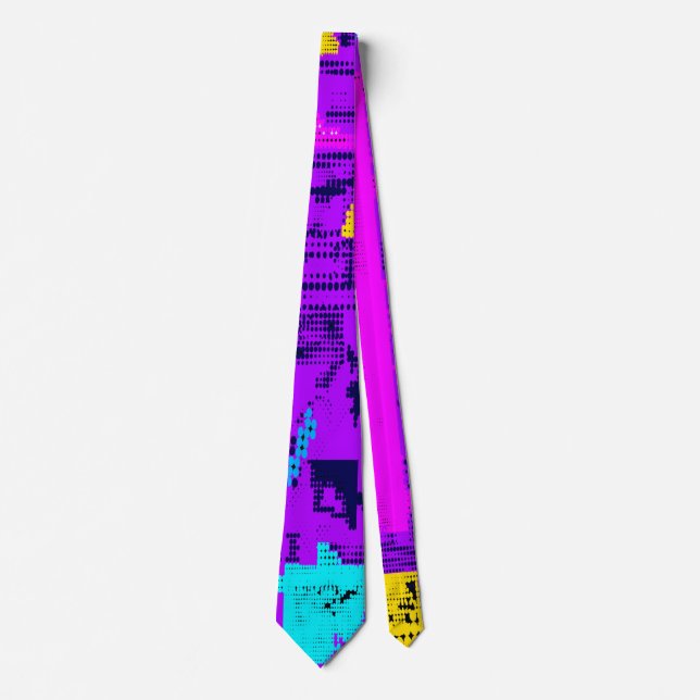 Gravata Glitch tech abstract pattern tie (Frente)
