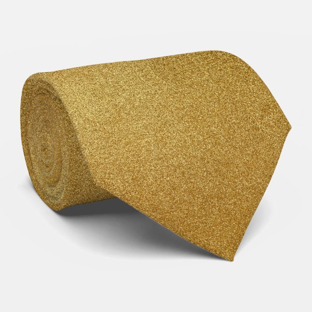 Gravata Glitter Dourado Chic (Rolled)