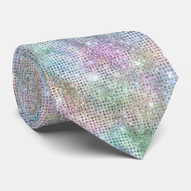 Gravata Glitter Iridescente (Rolled)