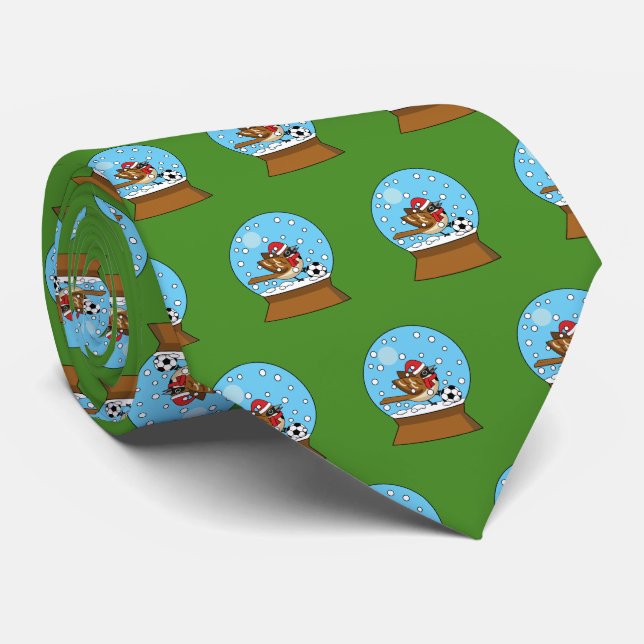 Gravata Globo de Neve com Jogador de Esparto Bonito (Rolled)