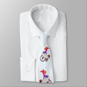 Gravata Gnome divertido com bicicleta e presentes - Feliz