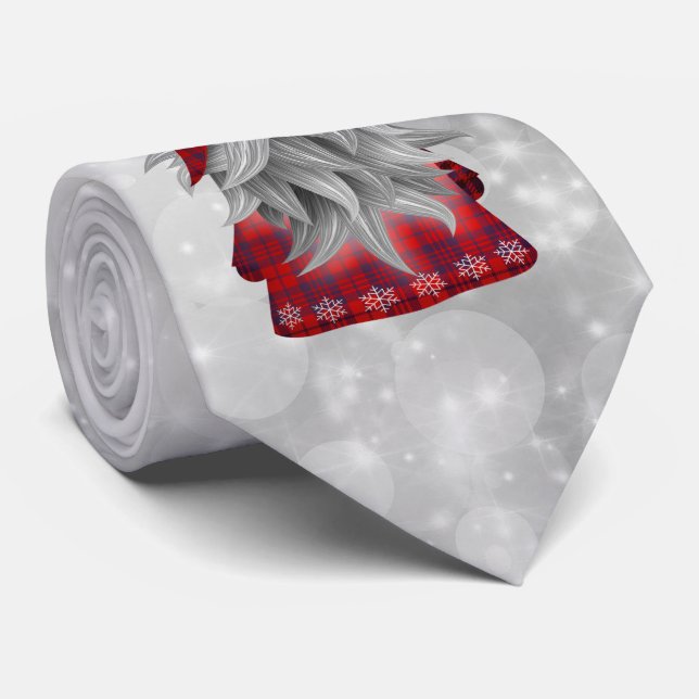 Gravata Gnomo da Xadrez de Natal Feriado (Rolled)