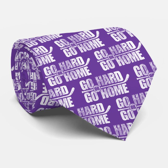 Gravata 'Go Hard or Go Home (Hóquei)' (Rolled)