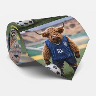 Gravata "Goal-Getter: Uma Vaca do Planalto Vestida para o