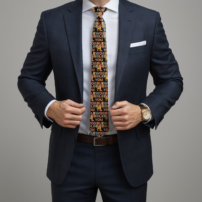 Gravata Gobble Gobble Till You Wobble Funny Thanksgiving (Criador carregado)