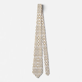 Gravata Godlen Polka DotsWhite Neck