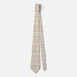 Gravata Godlen Polka DotsWhite Neck